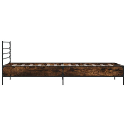 Bettgestell Räuchereiche 100x200 cm Holzwerkstoff und Metall