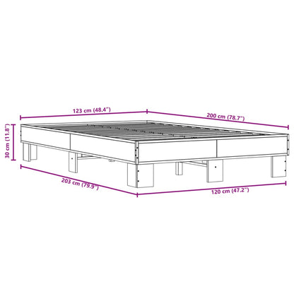 Bettgestell Braun Eichen-Optik 120x200 cm Holzwerkstoff Metall