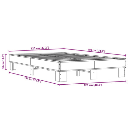 Bettgestell Sonoma-Eiche 120x190 cm Holzwerkstoff und Metall