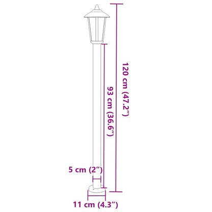 Wegeleuchte Schwarz 120 cm Edelstahl