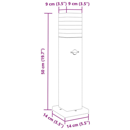 Wegeleuchte mit Bewegungsmelder Schwarz 50 cm Aluminium