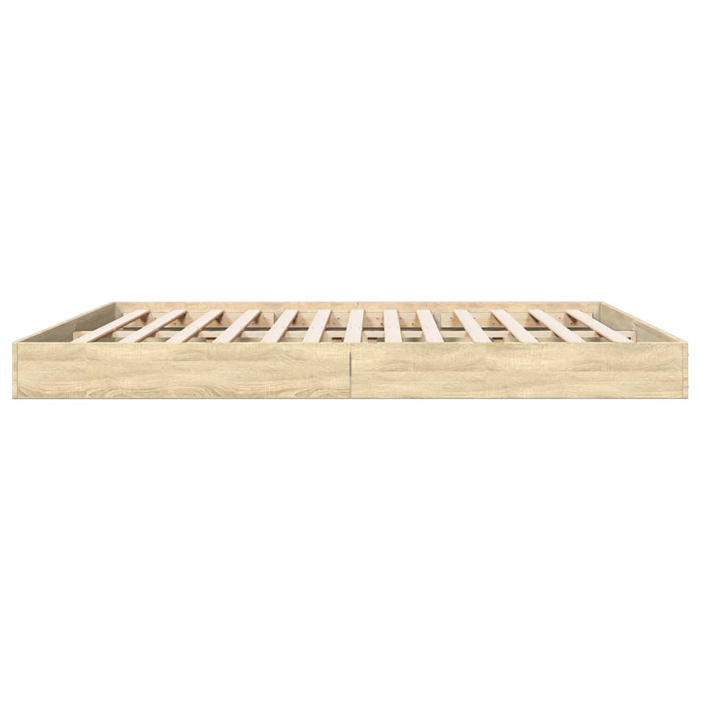 Bettgestell Sonoma-Eiche 200x200 cm Holzwerkstoff