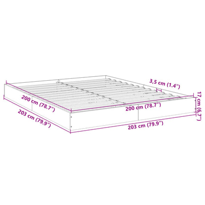 Bettgestell Sonoma-Eiche 200x200 cm Holzwerkstoff