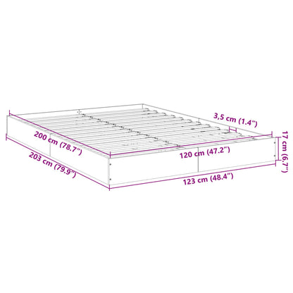 Bettgestell ohne Matratze Räuchereiche 120x200 cm Holzwerkstoff