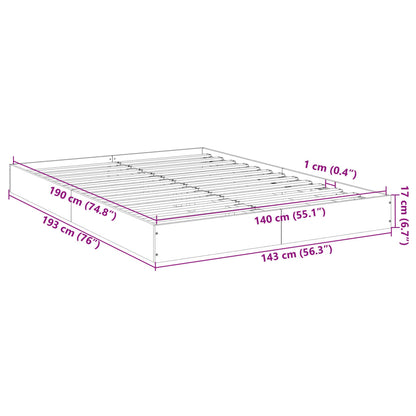 Bettgestell Betongrau 140x190 cm Holzwerkstoff