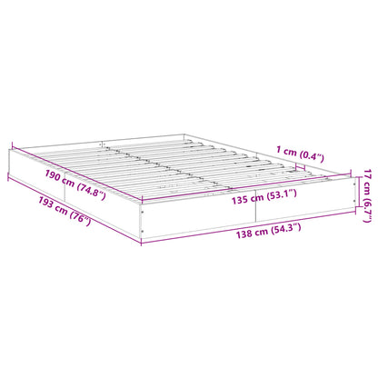 Bettgestell Schwarz 135x190 cm Holzwerkstoff