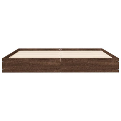 Bettgestell Braun Eichen-Optik 135x190 cm Holzwerkstoff