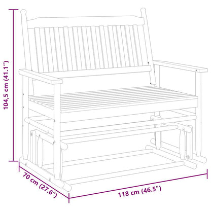 Schaukelbank Weiß 118x70x104,5 cm Massivholz Pappel