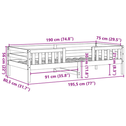 Massivholzbett ohne Matratze 75x190 cm Kiefernholz