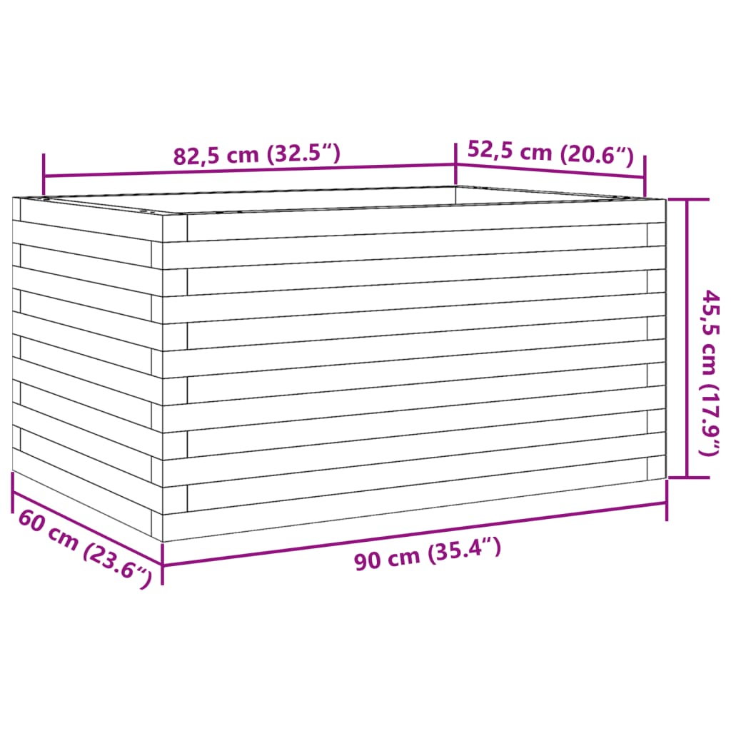 Pflanzkübel 90x60x45,5 cm Massivholz Douglasie