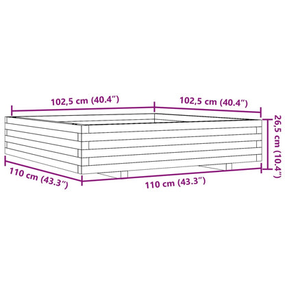 Pflanzkübel 110x110x26,5 cm Massivholz Douglasie