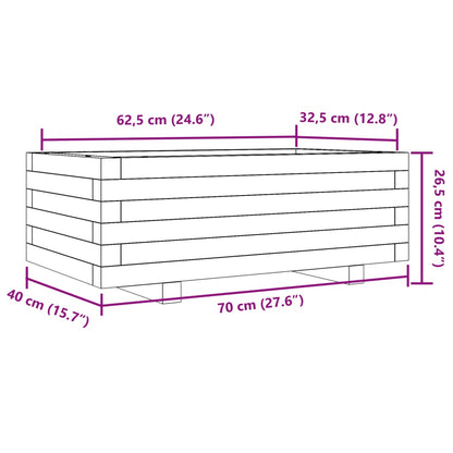 Pflanzkübel Weiß 70x40x26,5 cm Massivholz Kiefer