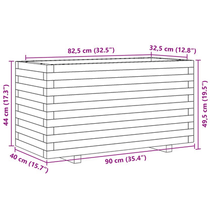 Pflanzkübel Wachsbraun 90x40x49,5 cm Massivholz Kiefer