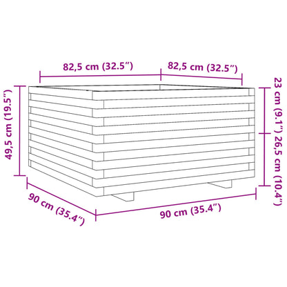 Pflanzkübel 90x90x49,5 cm Massivholz Kiefer