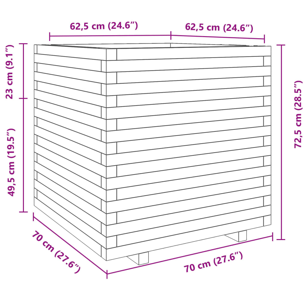 Pflanzkübel 70x70x72,5 cm Massivholz Douglasie