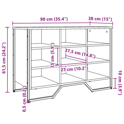 Schuhregal Sonoma-Eiche 90x38x61,5 cm Holzwerkstoff