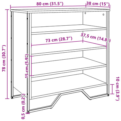 Schuhregal Schwarz 80x38x78 cm Holzwerkstoff