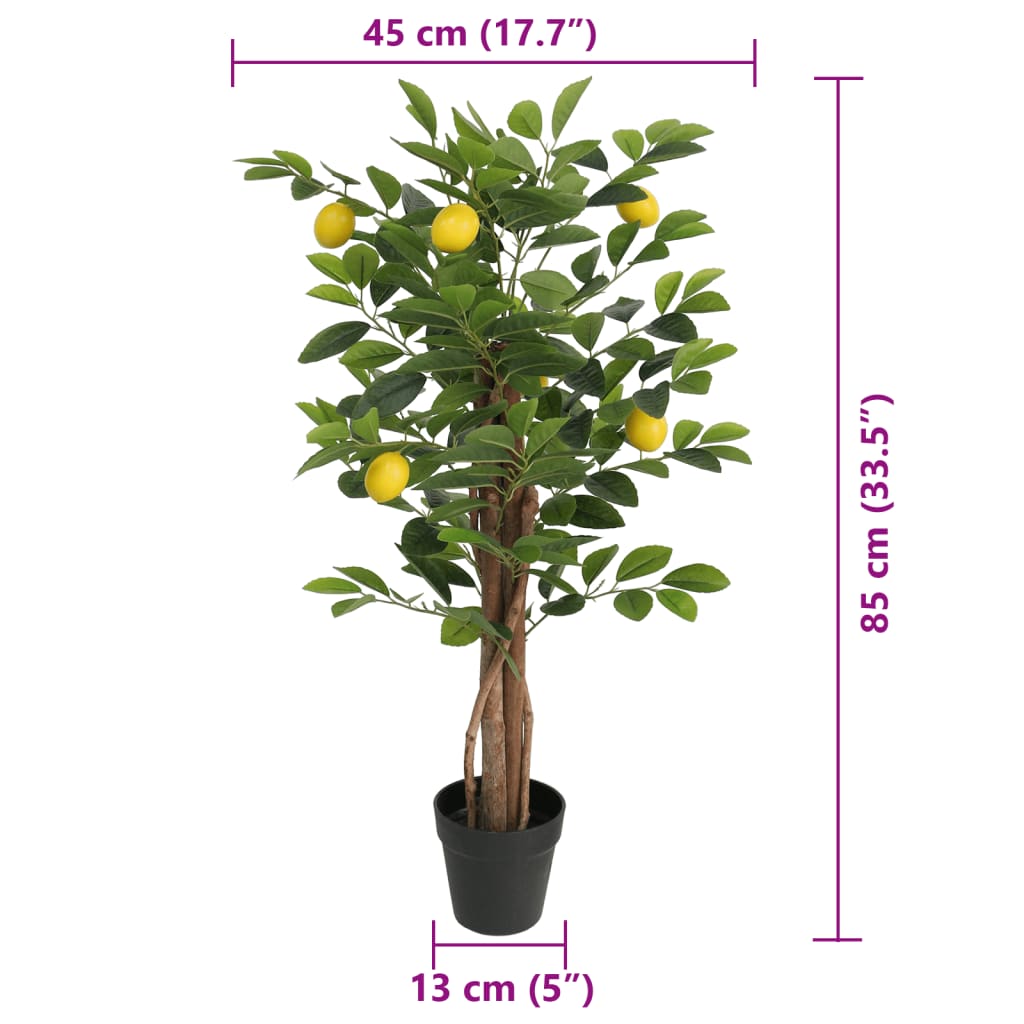 Zitronenbaum Künstlich mit 3 Stämmen Grün 85 cm PP