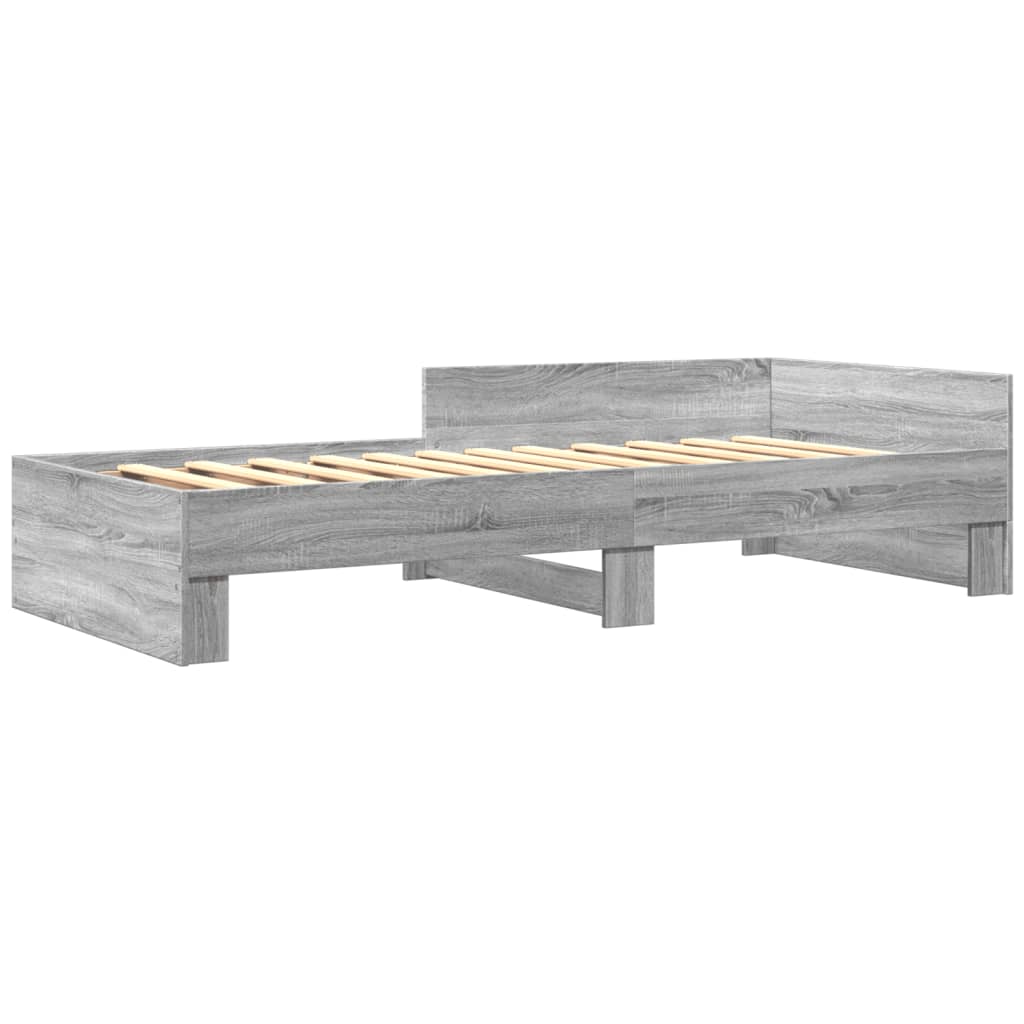 Bettgestell Grau Sonoma 100x200 cm Holzwerkstoff