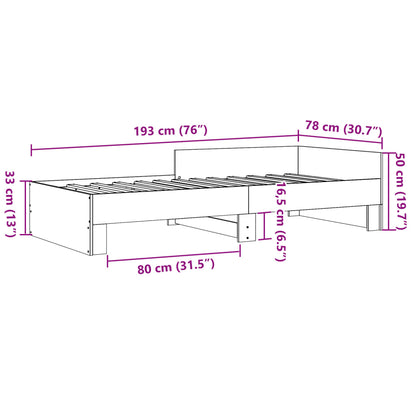 Bettgestell Weiß 75x190 cm Holzwerkstoff