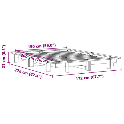 Massivholzbett ohne Matratze Weiß 150x200 cm Kiefernholz