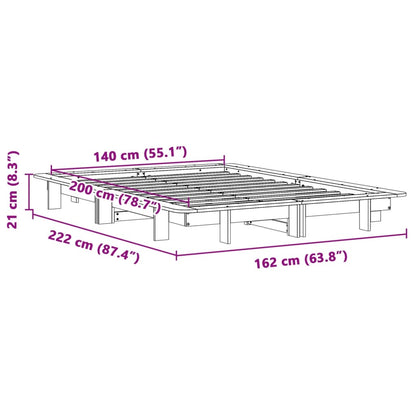 Massivholzbett ohne Matratze 140x200 cm Kiefernholz