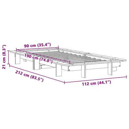 Massivholzbett ohne Matratze 90x190 cm Kiefernholz