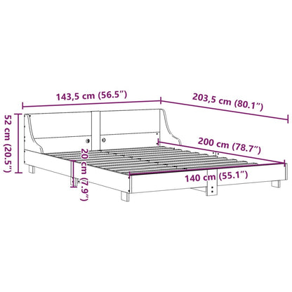 Massivholzbett ohne Matratze 140x200 cm Kiefernholz