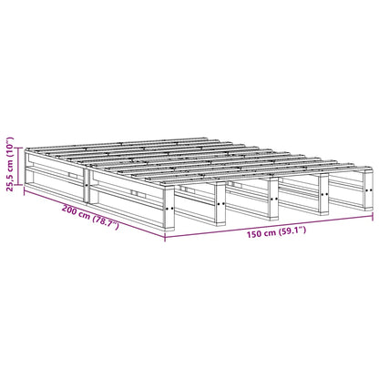 Massivholzbett ohne Matratze Weiß 150x200 cm Kiefernholz