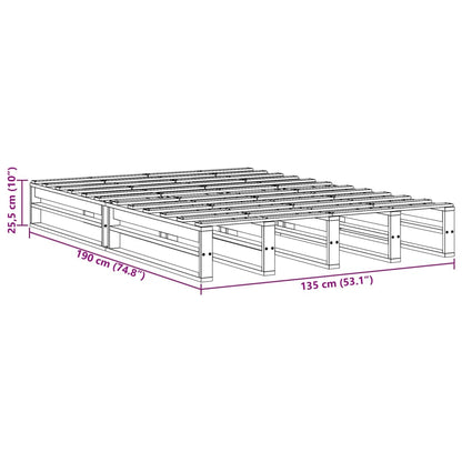 Massivholzbett ohne Matratze 135x190 cm Kiefernholz