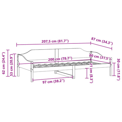 Massivholzbett ohne Matratze 80x200 cm Kiefernholz