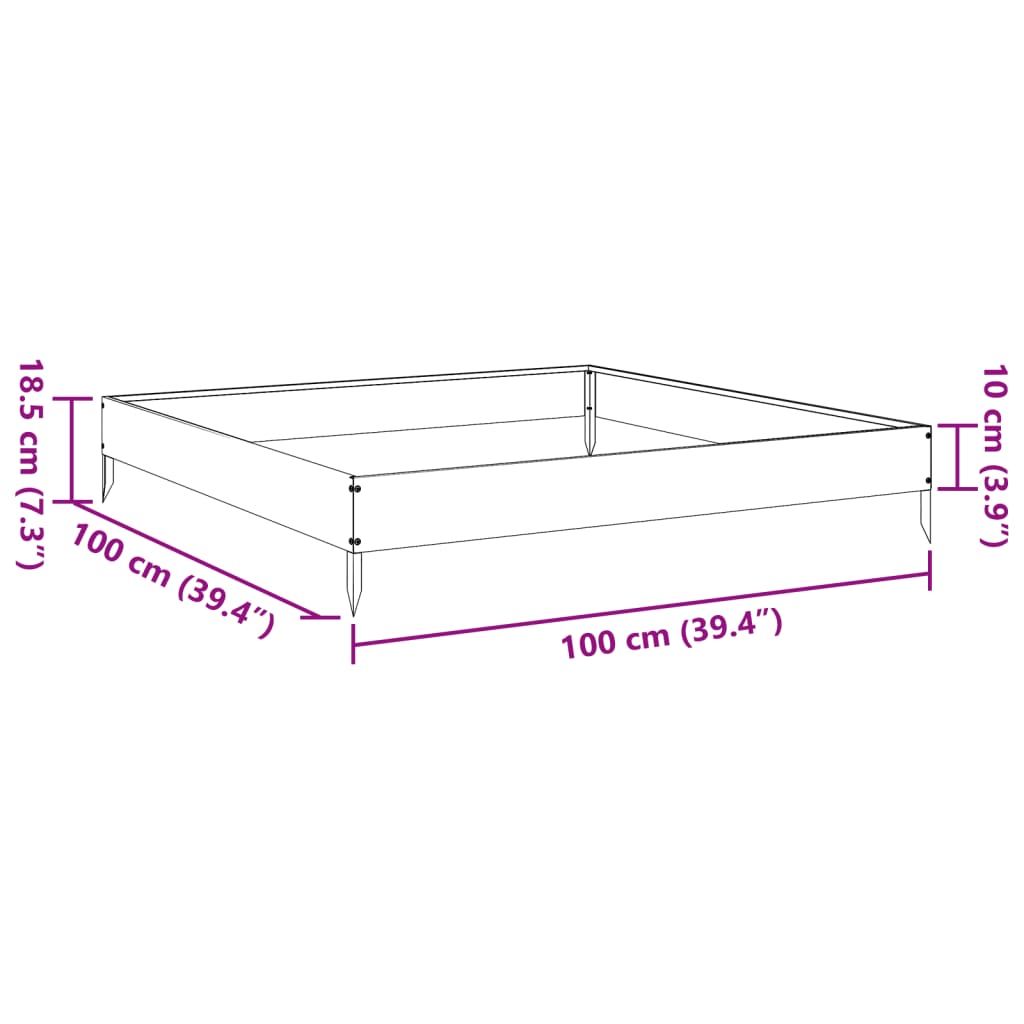 Hochbeet 100x100x18,5 cm Verzinkter Stahl