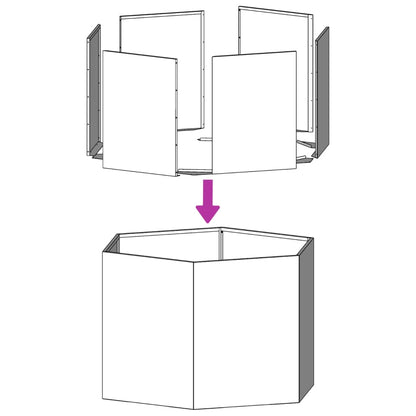 Pflanzkübel 2 Stk. Sechseckig 46x40x45 Verzinkter Stahl