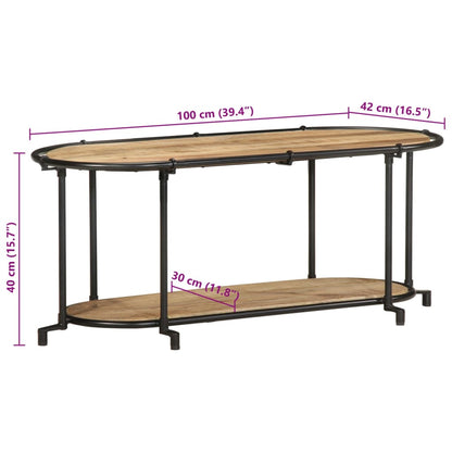 TV-Regal 100x42x40 cm Raues Mangoholz