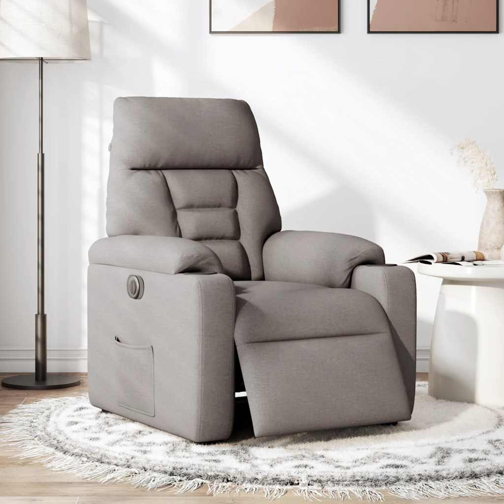 Relaxsessel Elektrisch Taupe Stoff