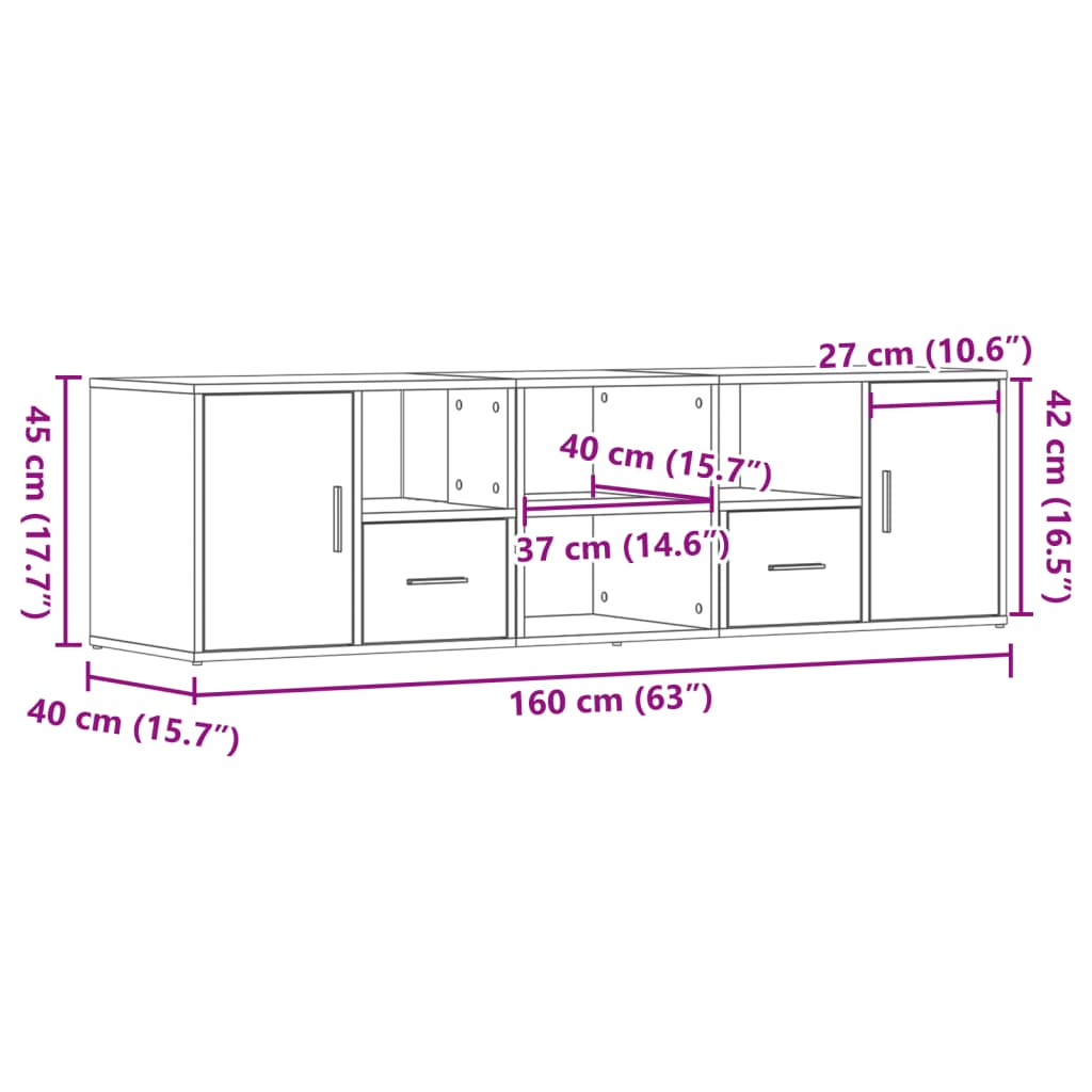 Eckregal Braun Eichen-Optik 160x40x45 cm Holzwerkstoff