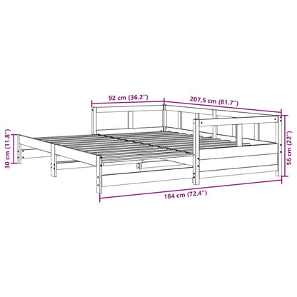 Tagesbett ohne Matratze Wachsbraun 90x200 cm Massivholz Kiefer