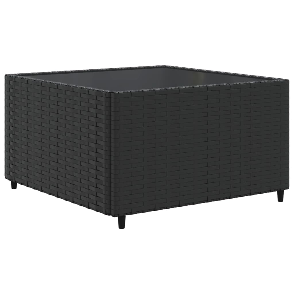 10-tlg. Garten-Lounge-Set mit Kissen Schwarz Poly Rattan