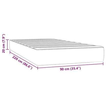 Taschenfederkernmatratze Schwarz 90x220x20 cm Samt