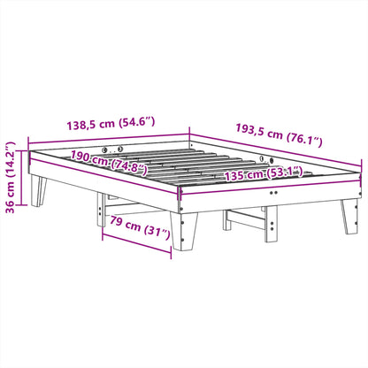 Massivholzbett ohne Matratze 135x190 cm Kiefernholz