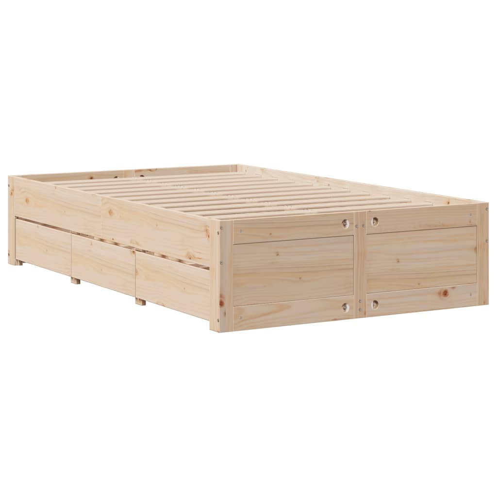 Massivholzbett mit Regal ohne Matratze 135x190 cm Kiefernholz