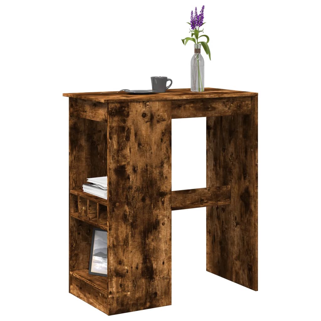 Bartisch mit Regal Räuchereiche 90x47,5x103,5 cm Holzwerkstoff