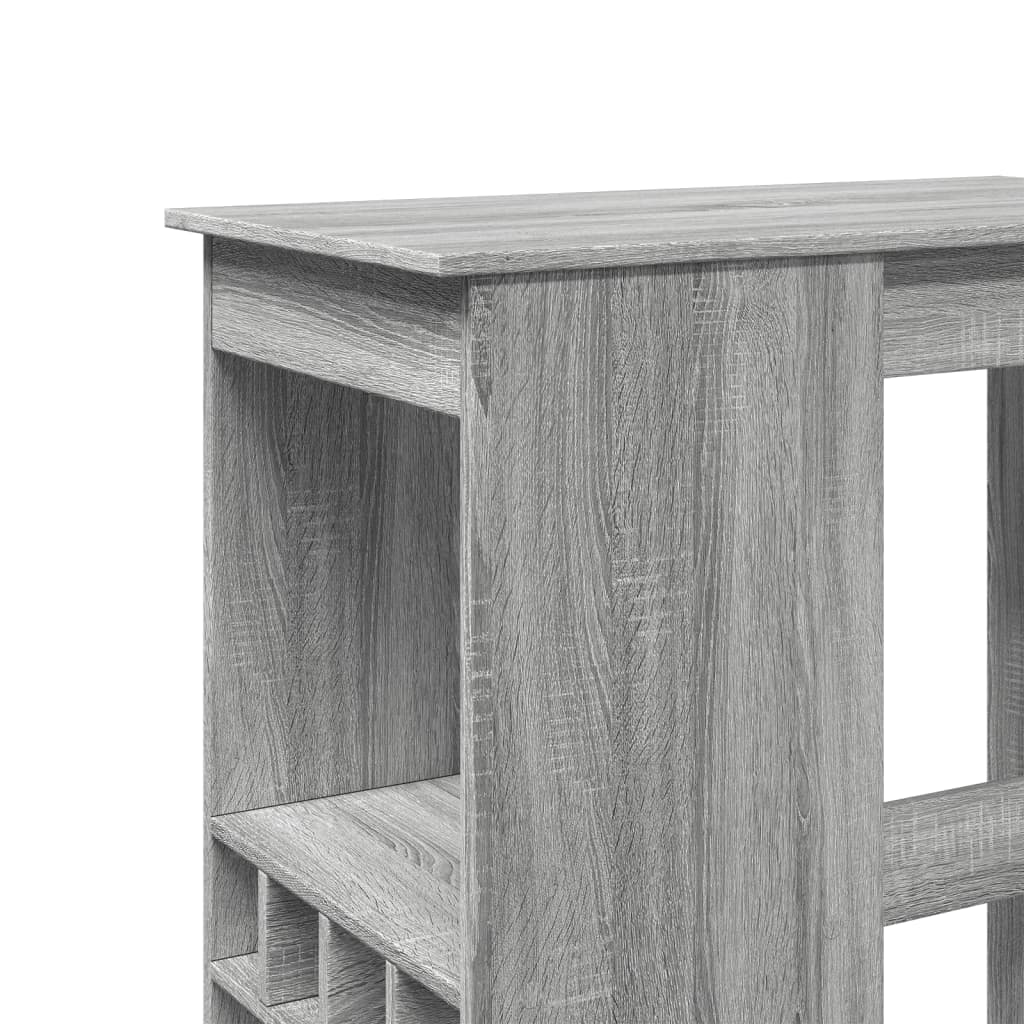 Bartisch mit Regal Grau Sonoma 90x47,5x103,5 cm Holzwerkstoff