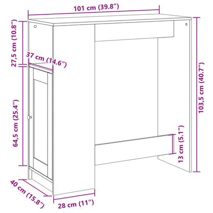 Bartisch mit Regal Sonoma-Eiche 101x40x103,5 cm Holzwerkstoff