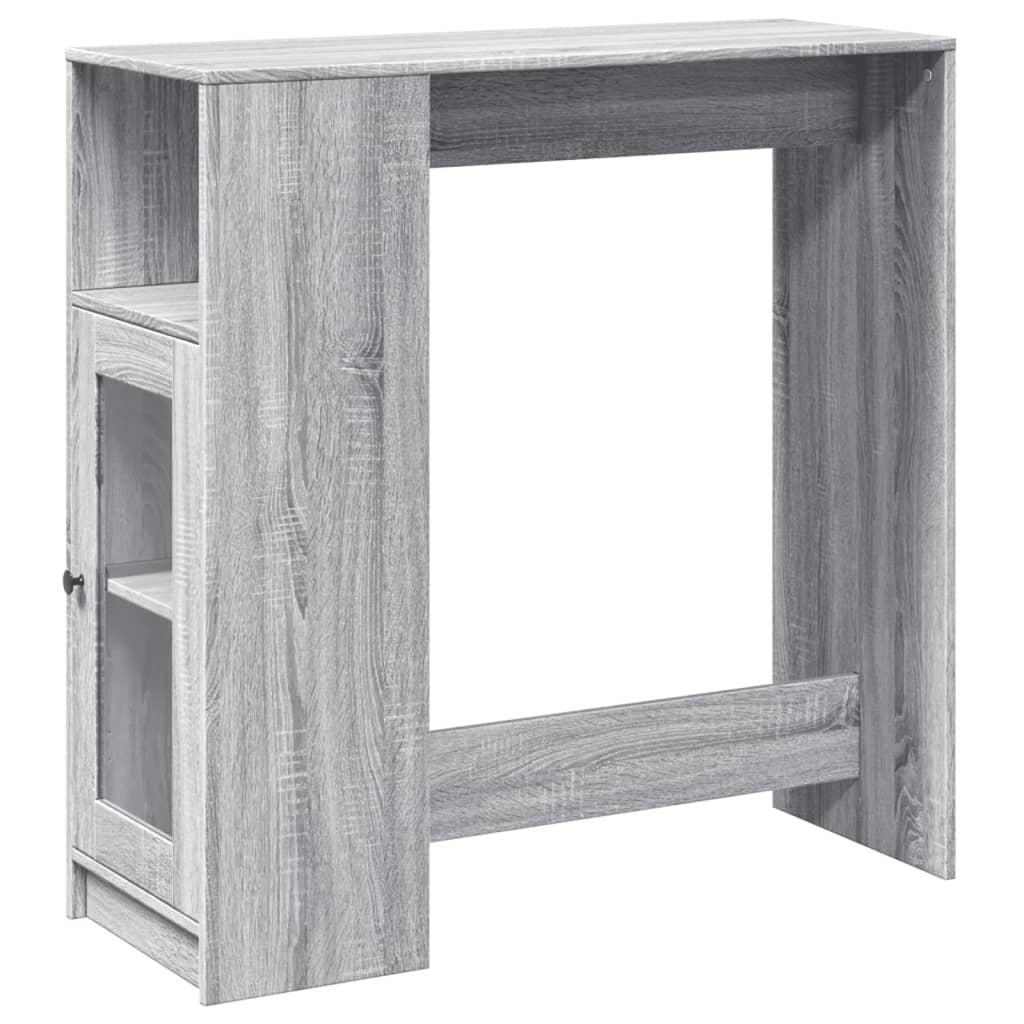 Bartisch mit Regal Grau Sonoma 101x40x103,5 cm Holzwerkstoff