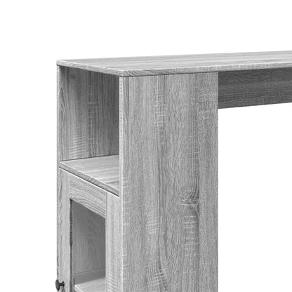 Bartisch mit Regal Grau Sonoma 101x40x103,5 cm Holzwerkstoff