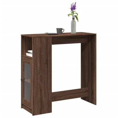 Bartisch mit Regal Braun Eiche 101x40x103,5 cm Holzwerkstoff