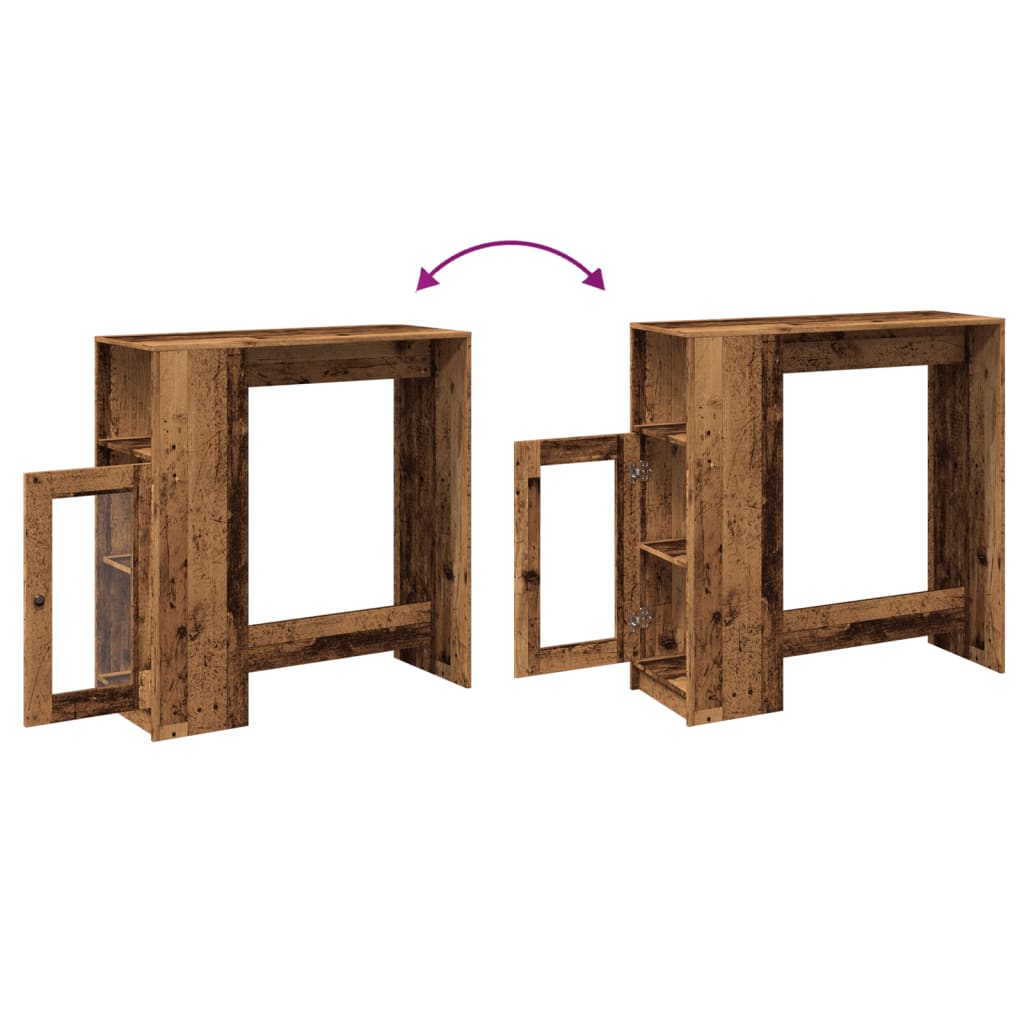 Bartisch mit Regal Altholz-Optik 101x40x103,5 cm Holzwerkstoff