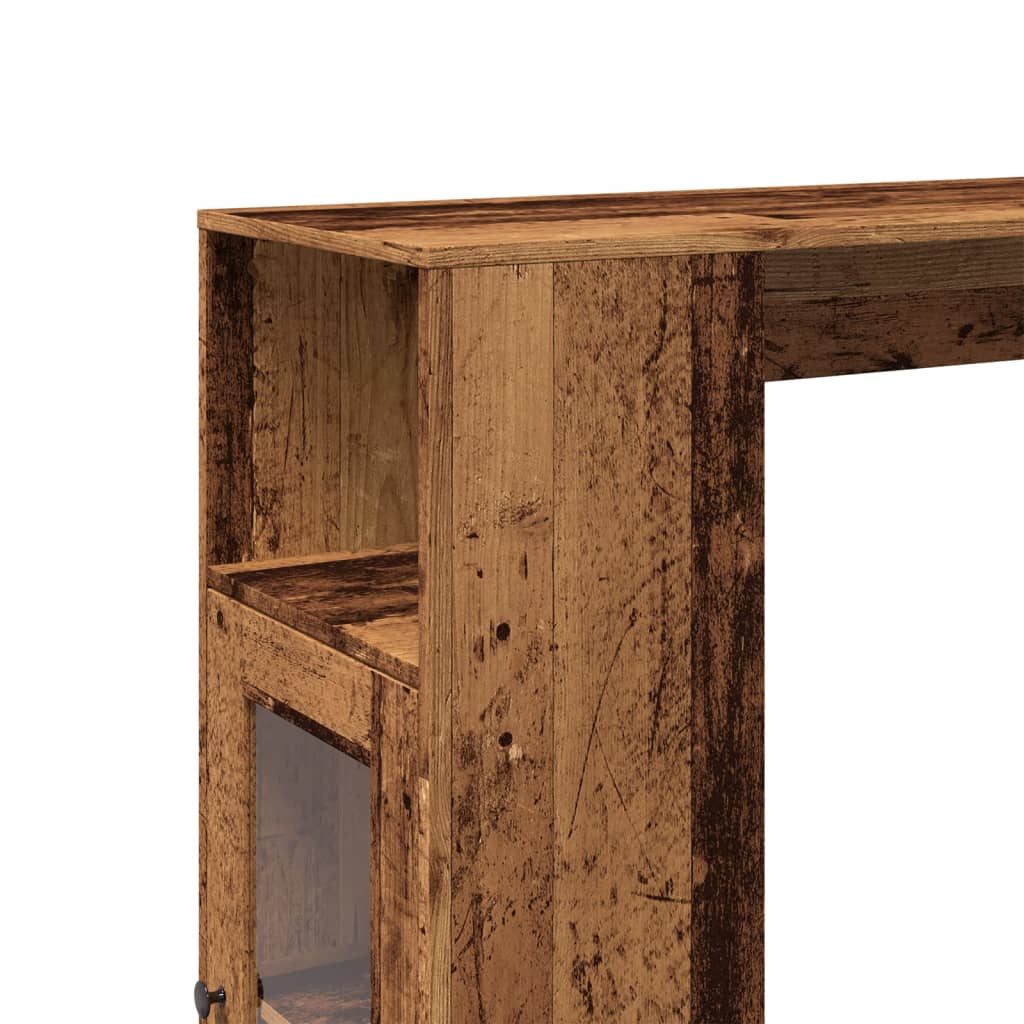 Bartisch mit Regal Altholz-Optik 101x40x103,5 cm Holzwerkstoff