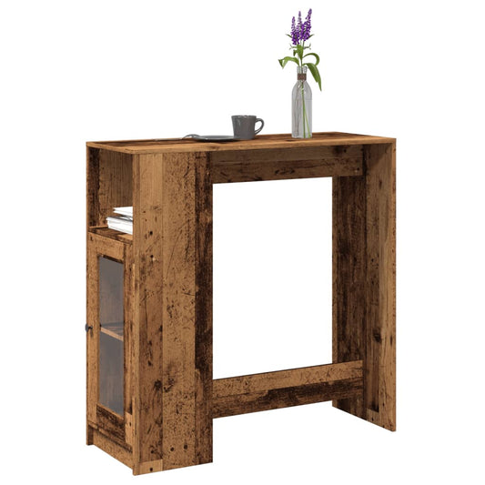 Bartisch mit Regal Altholz-Optik 101x40x103,5 cm Holzwerkstoff